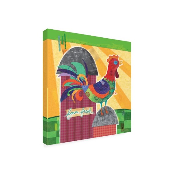 Holli Conger 'Spunky Roosters 2' Canvas Art,24x24